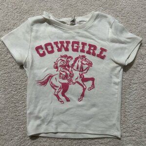 Cowgirl Graphic pink crop top